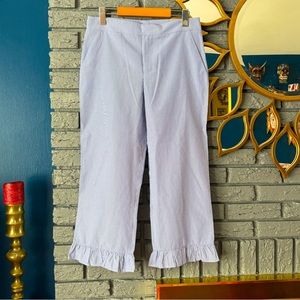 Zara blue and white striped pants
